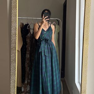 Nautica Plaid Belted Flared Midi Dress