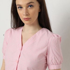 Checked Peplum Top From rio