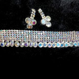 Diamond Shining Chokar With Earrings