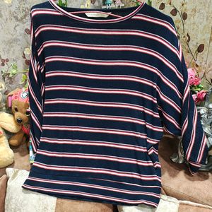 Women Striped Baggy Top