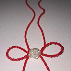 Beaded Bow Necklace