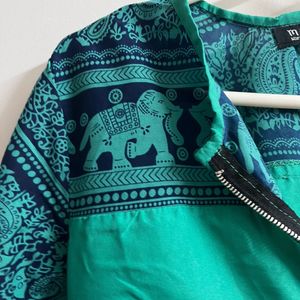 Blue Green Printed Top