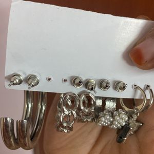 Silver Hoops Set