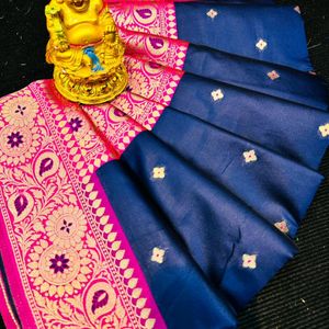 *Lichi silk saree with zari weaving work*