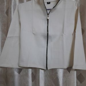 White Crop Jacket In New Condition