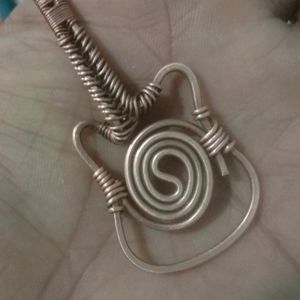 Trikonian Design Guitar Keychain Copper Handmade