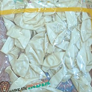 100 Pcs White Colour Metallic Balloon