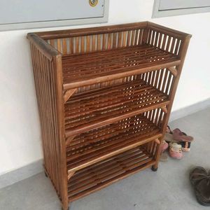 Bamboo Cane Bait Shoe Rack Wooden Slipper and Sho