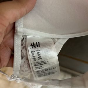 2 H&M Black & White Lace Bra