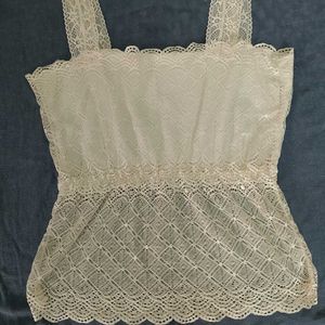 White Net Cami Top.