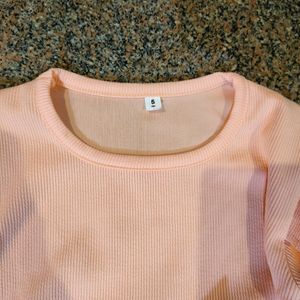 Peach Colour Top For Girl Baby