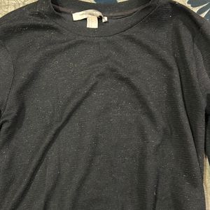 Black Colour T-Shirt, Brown Neck