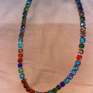 2 In 1 Multicolour American Diamond Necklace