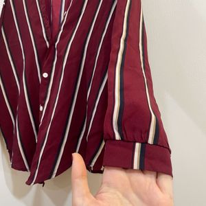 Maroon Stripped Top