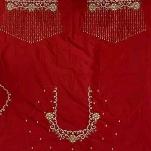 Red Maggam Work Blouse