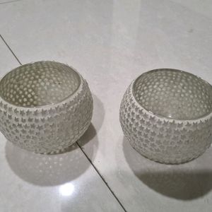 Tea Light Glass Candle Holder Set Of 2