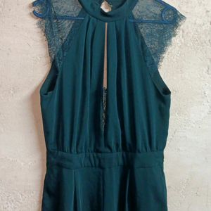 ZARA Fashion Jumpsuit Emerald Green