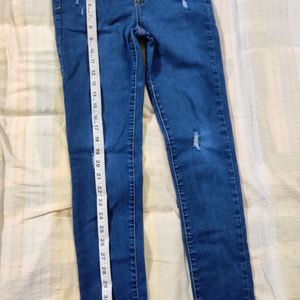 Ripped Blue Jeggings For 8-10 Year Girls