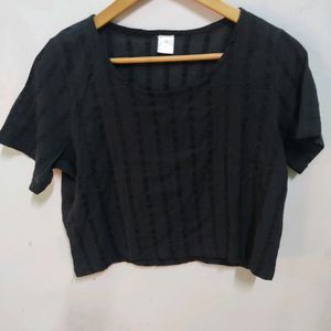 Street Style Store Black Embroidery Top