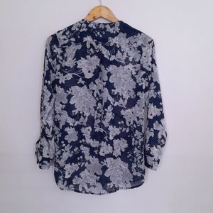 Navy Blue Printed Top (Women's)