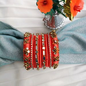 Light orange Silk thread Bangle Set🌼