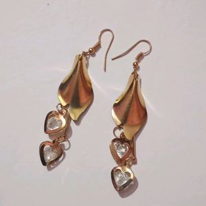 Set Of Two Golden Party Earrings