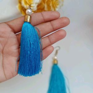 Silk Thread Tassel Earrings