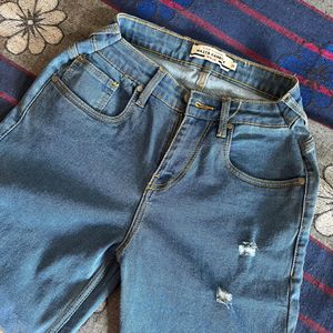 Knees Cut Wide Leg Jeans