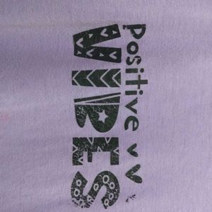 Purple Tshirt With Vibes Print