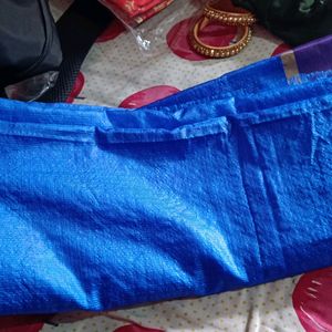 Blue Saree With Attached Blouse Piece