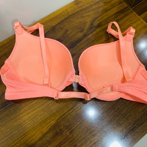 Coral Front Open Bra