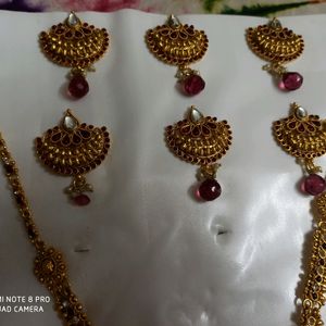 Gold Bridal JewellerySet,Hair Accessories Of17pcs