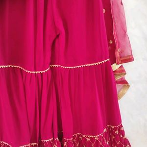 Off White And Pink Sequence Sharara Set ( Women)