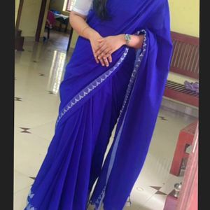 🦋Blue Saree With Blouse On Sale🦋