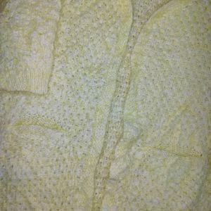 Cute Lemon Yellow Furr Winter Shrug