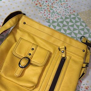 Yellow Korean Multi Chain Handbag From Japan