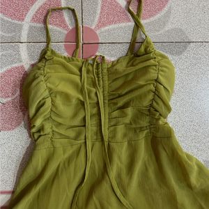 Olive Green Western Dress 🍭