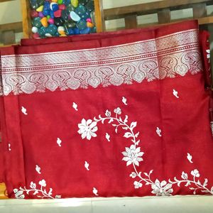 Silk Saree_red Colour_wedding Wear