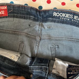 Rookies Blue wash Distressed jeans