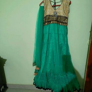 Ethnic Gown Set With Pant And Dupatta