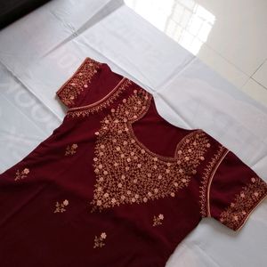 Thread Work Kurti Plazo Set