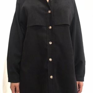 Women’s Black Button Up Corduroy.  Size:M/S