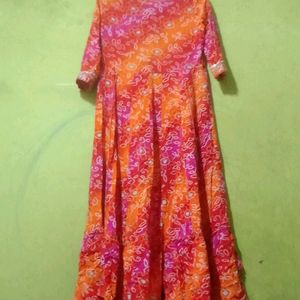 Bandhani Long Dress For Womens