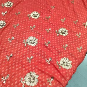 Saree Rust full work kasab chamki/Stylish/designer