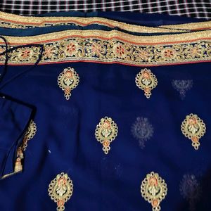 Brand New Navy Blue Saree