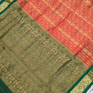 green colour pure kanche pattu saree