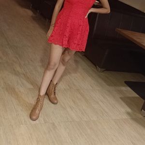 H&M Lace Red Play suit