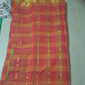 Multi Colour Checked Saree With Blouse