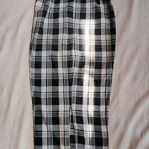 Black and White Check Skirt