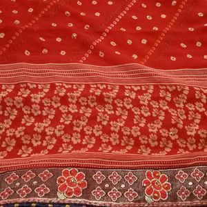 New Georgette Red Saree!!!